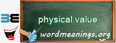 WordMeaning blackboard for physical value